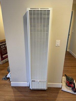 New wall heater installation