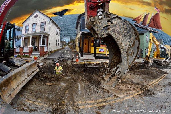 Tivoli NY, new water pipes.