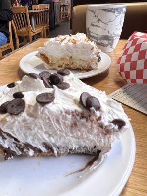 Chocolate Cream Pie and Coconut Cream Pie...both delicious!