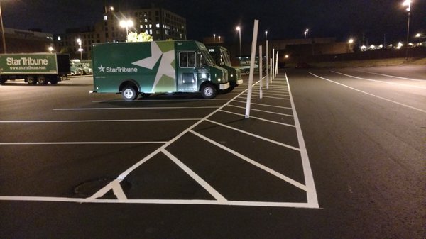 New asphalt layout, striping and marking