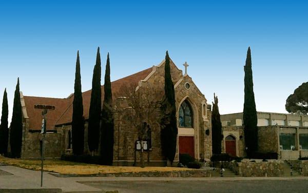 This is a picture of Saint Alban's church in El Paso, TX.  Beautiful stained glass windows and a warm & friendly congregation