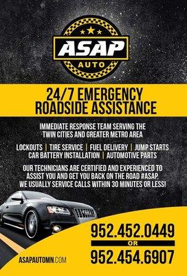 24/7 emergency roadside assistance