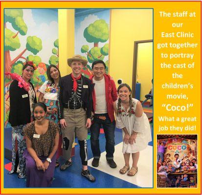 The staff at our East Clinic got together to portray the cast of the children's movie, "Coco!" What a great job they did!