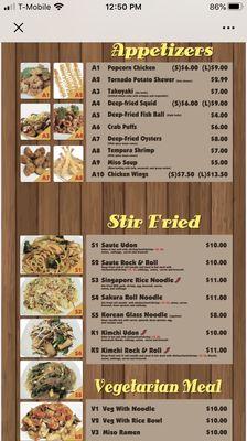 New menu