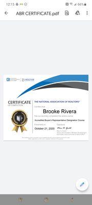 Certificate of ABR (Accredited Buyer Representative)