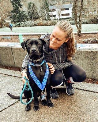 Molly and fur nephew Blue after finishing the Woodinville 5K during Christmas time!