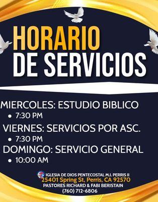 Horario de Servicios.