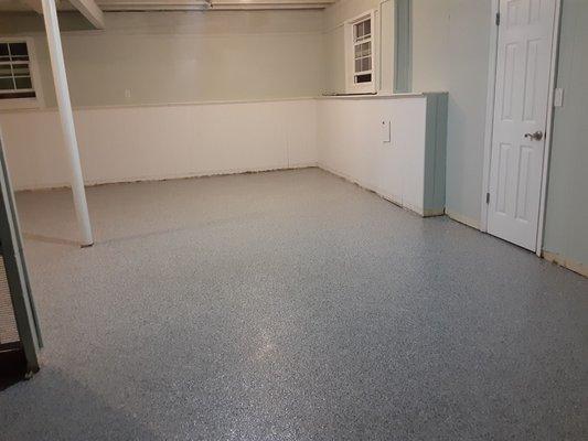 After New floor coating in basement