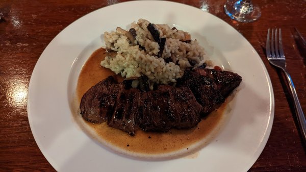 Steak with Mushroom Risotto