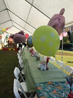 balloons on tables