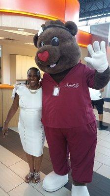 "Percy" The Care Bear (our mascot) @ health YWCA back to school Health Event