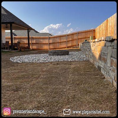 Retaining Wall and Fire pit Installation