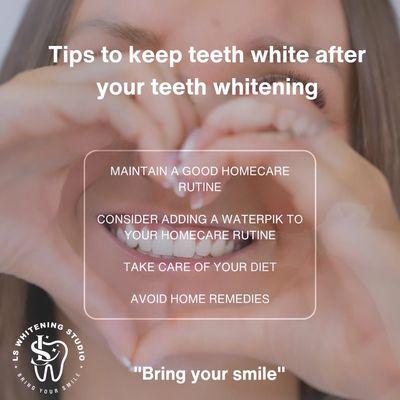 Tips to keep teeth white after treatment