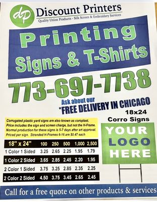 Sign prices