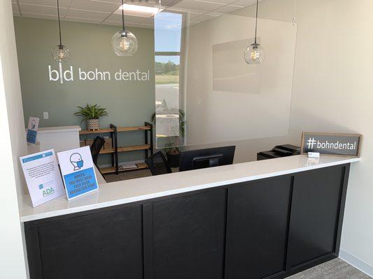 The front desk at bohn dental.