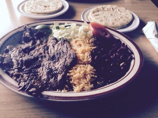 Carne Asada (marinated grilled steak). Delicious!