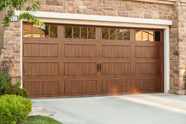 ultra grain oak long vintage garage door