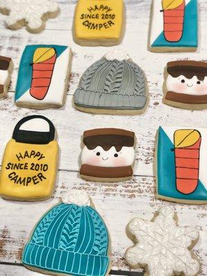 Happy Camper Birthday Custom Cookies