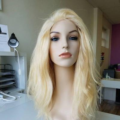 Custom made Peruvian Body Wave Blonde #613 Closure wig.