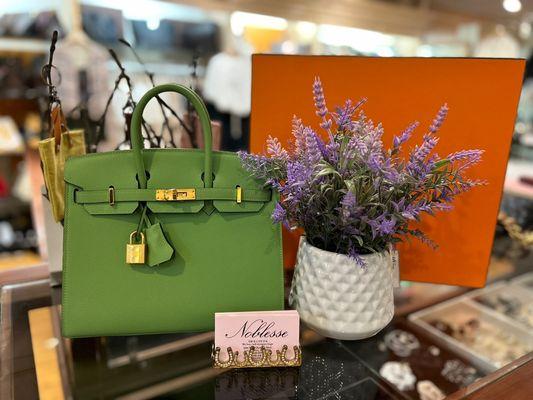 Hermes Epsom Birkin 25 Vert Criquet Sellier