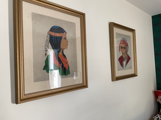 Pair of custom framed artwork