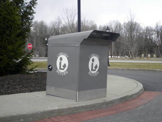 Round Lake Library - Malta Branch. Book drop at the Community Center round about.