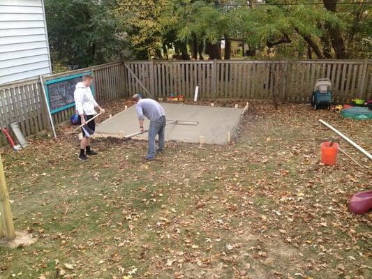 Smoothing out the shed pad