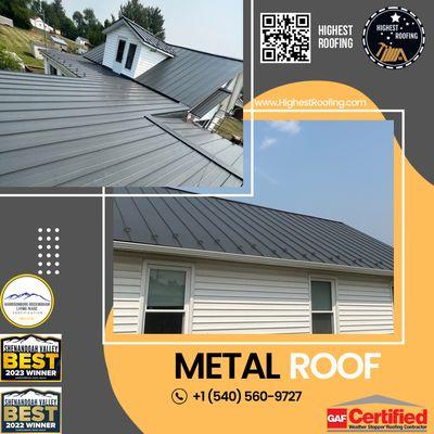 An Englert Standing Seam Metal Roof Replacement replaced by Highest Roofing in Harrisonburg VA