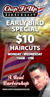 early bird special at chop it up barbershop woodinville