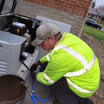 here we are doing generator service in Hamilton Ohio at a residents