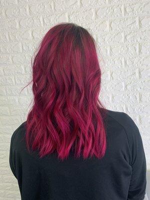 Shadow rooted Magenta Haircolor