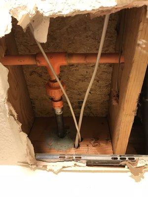 Fire sprinkler leak