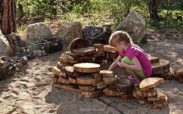 Forest Play Children's Area in the James Family Discovery Gardens at the Highlands Center.