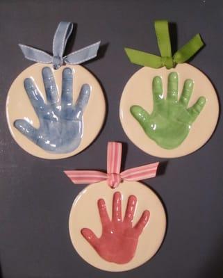 Cutie Pies Keepsakes Handprint Ornament: $25