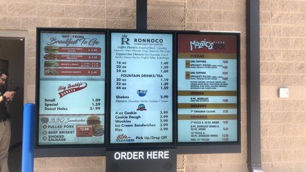 Menu board in the drive thru