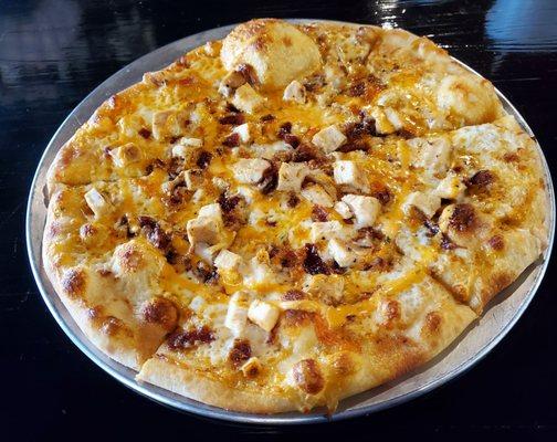 Chicken bacon buffalo pizza.