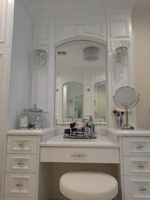 Newly installed mirror for the vanity