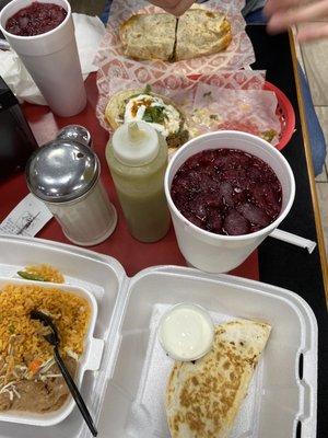 Cheese quesadilla, Lengua taco, Jamaica, Burrito