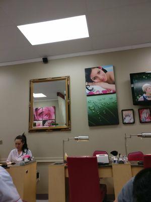 Interior of the nail salon.