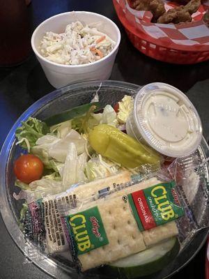 Garden salad  + slaw with poppy seed