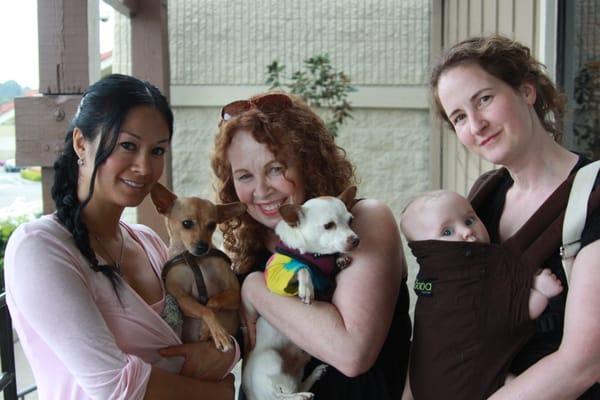 angie, christine and jennifer with baby fiona   adoption event