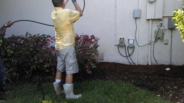 Pressure washing of homes. We remove hard water stains.