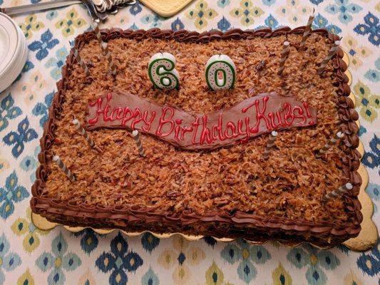 German chocolate cake for 60th birthday... Delicious