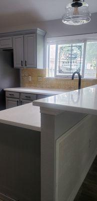 Beautiful countertops!! Cannot wait for backsplash to complete the look! Thank you Tim!! We are beyond pleased!