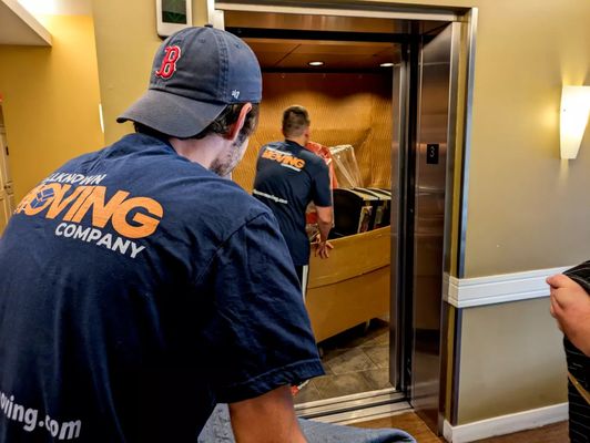 Moving your items into the secured elevator to speed the moving process