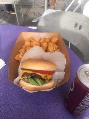 Old fashioned cheese- not burger with regular tots