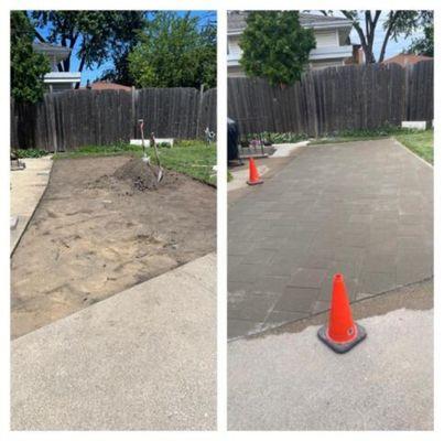 Masonry. New slab patio