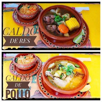 CALDOS
DE RES, POLLO O TLALPEŃO