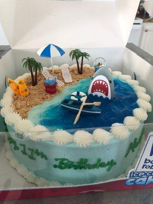 Beach theme birthday cake