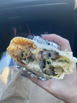 Lunch steak  taco wrap